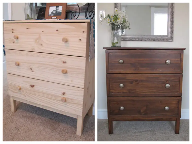 Simple & Chic IKEA Tarva Makeover with Gel Stain, Trim, & Mercury Glass ...