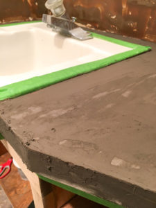 How to achieve durable faux concrete counters with Ardex Feather Finish | EffieRow.com