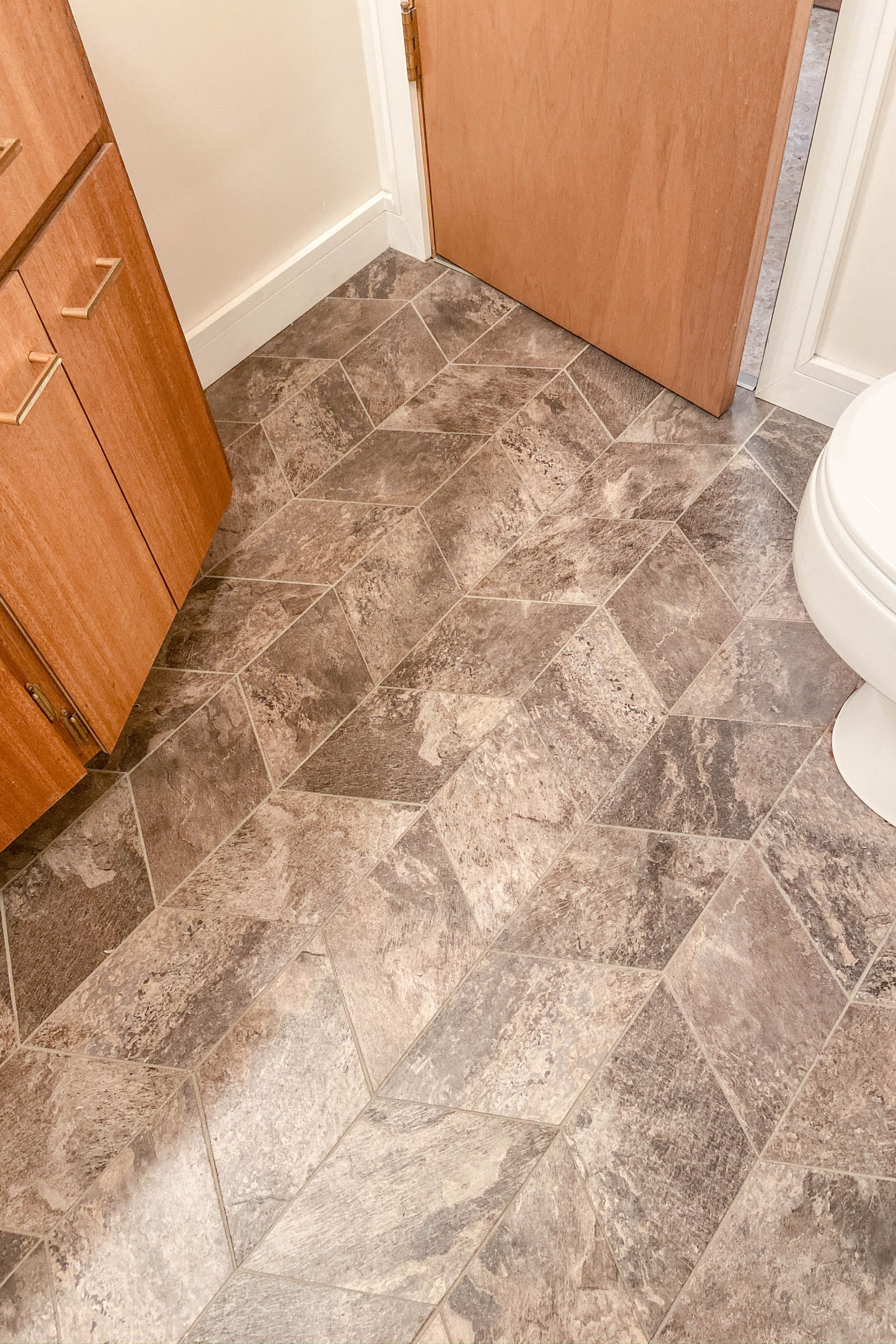 Budget Bathroom: Custom Vinyl Tile Floors - Effie Row