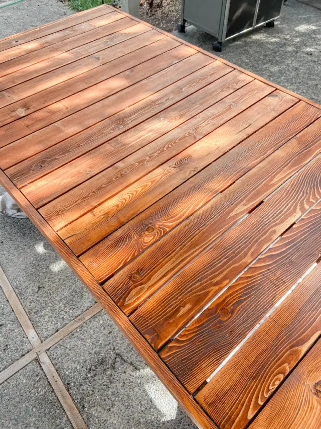 Refinishing our Modern DIY Patio Table - Effie Row